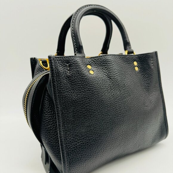 Coach Black and Yellow Leather Handbag - Picture 3 of 15